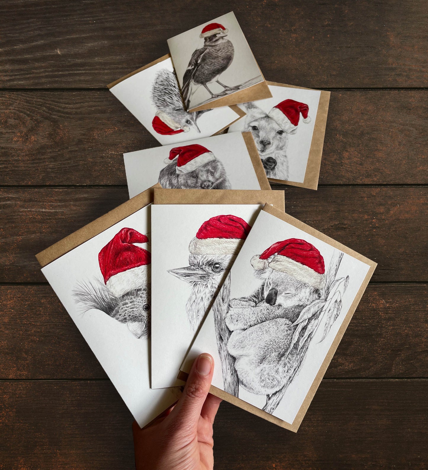 Australian Animal Christmas Card Set of 7 cards