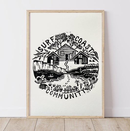 Surf Coast Community - Lino Block Print