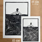 Swim - Lino Block Print - A5 / A4 Size