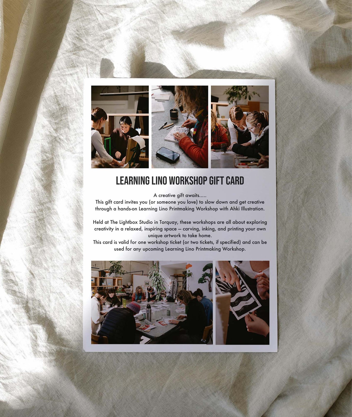 Gift Card - Learning Lino Printmaking Workshop