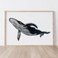 Whale Lino Print | Coastal Surf Art | A2 Size