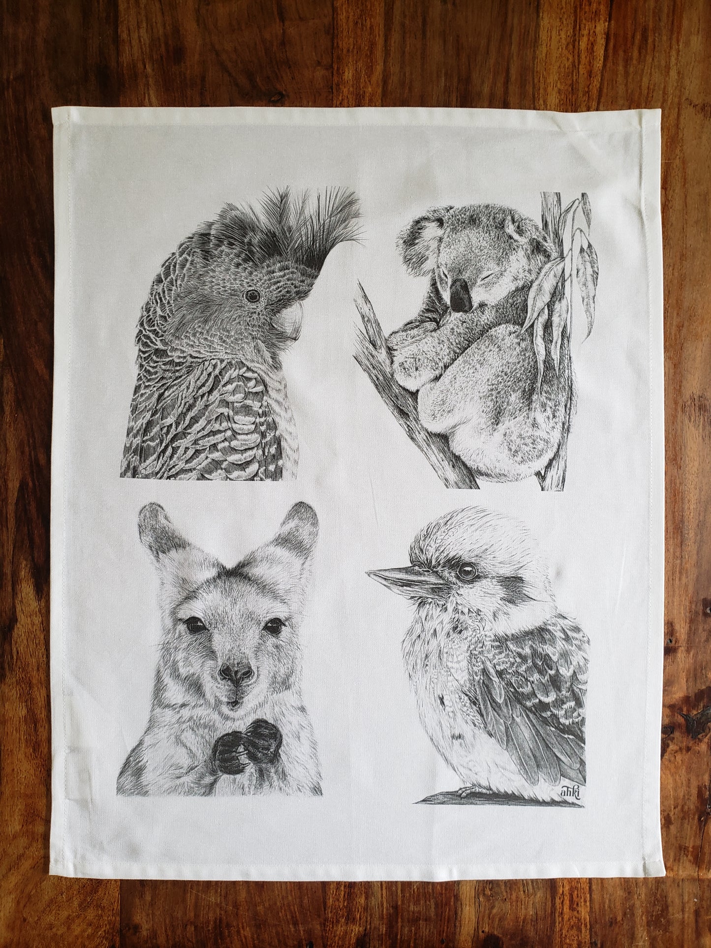 Australian Animals Cotton Tea Towel