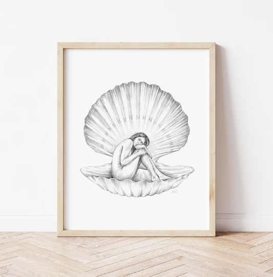 Clam Shell Girl - Fine Art Print