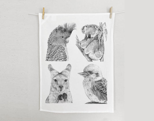 Australian Animals Cotton Tea Towel