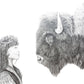 Woman and Bison - Fine Art Print