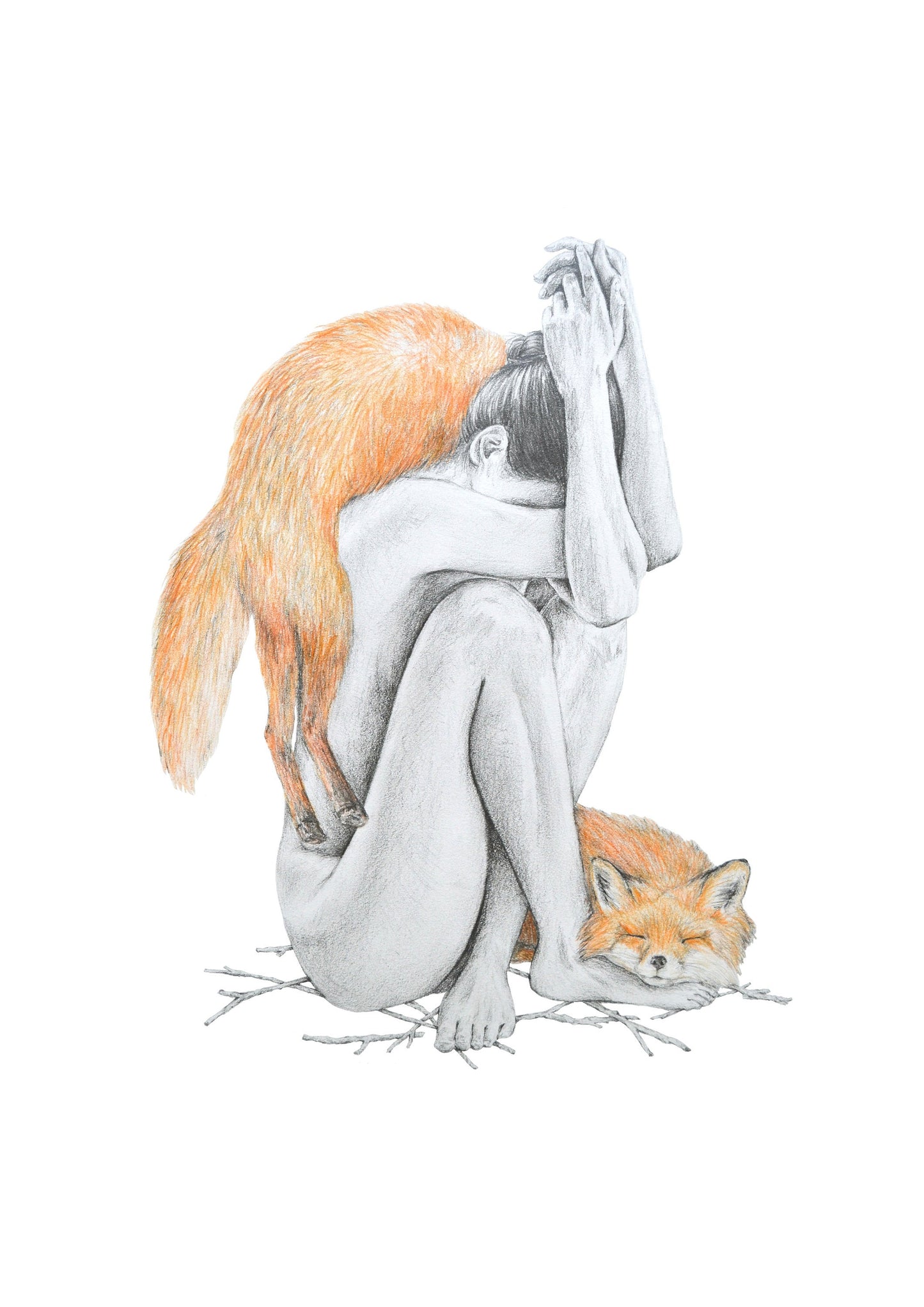 Girl and Fox - Fine Art Print