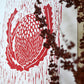 Red Lino Banksia print
