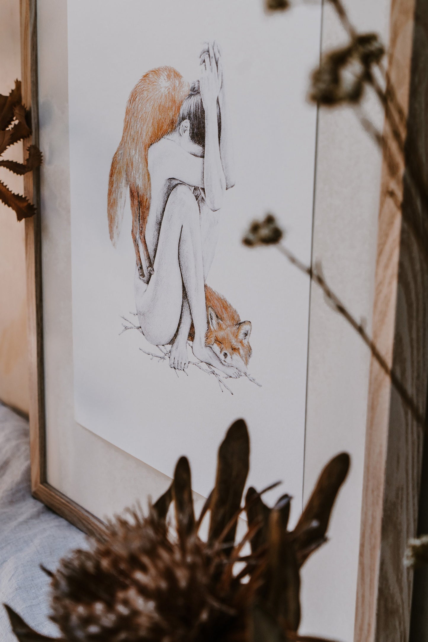 Girl and Fox - Fine Art Print