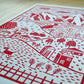 Little Village Lino Print - Red