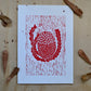 Red Lino Banksia print