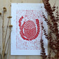 Red Lino Banksia print