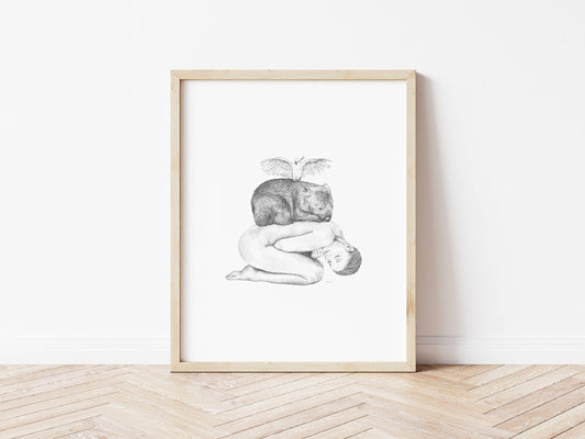 Wombat Girl - Australian Stacks Series - Fine Art Print