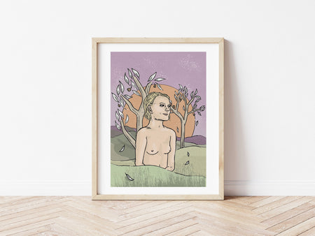 Gum Tree Girl Digital Illustration Print