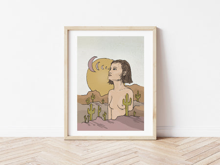 Desert Girl Digital Illustration Print