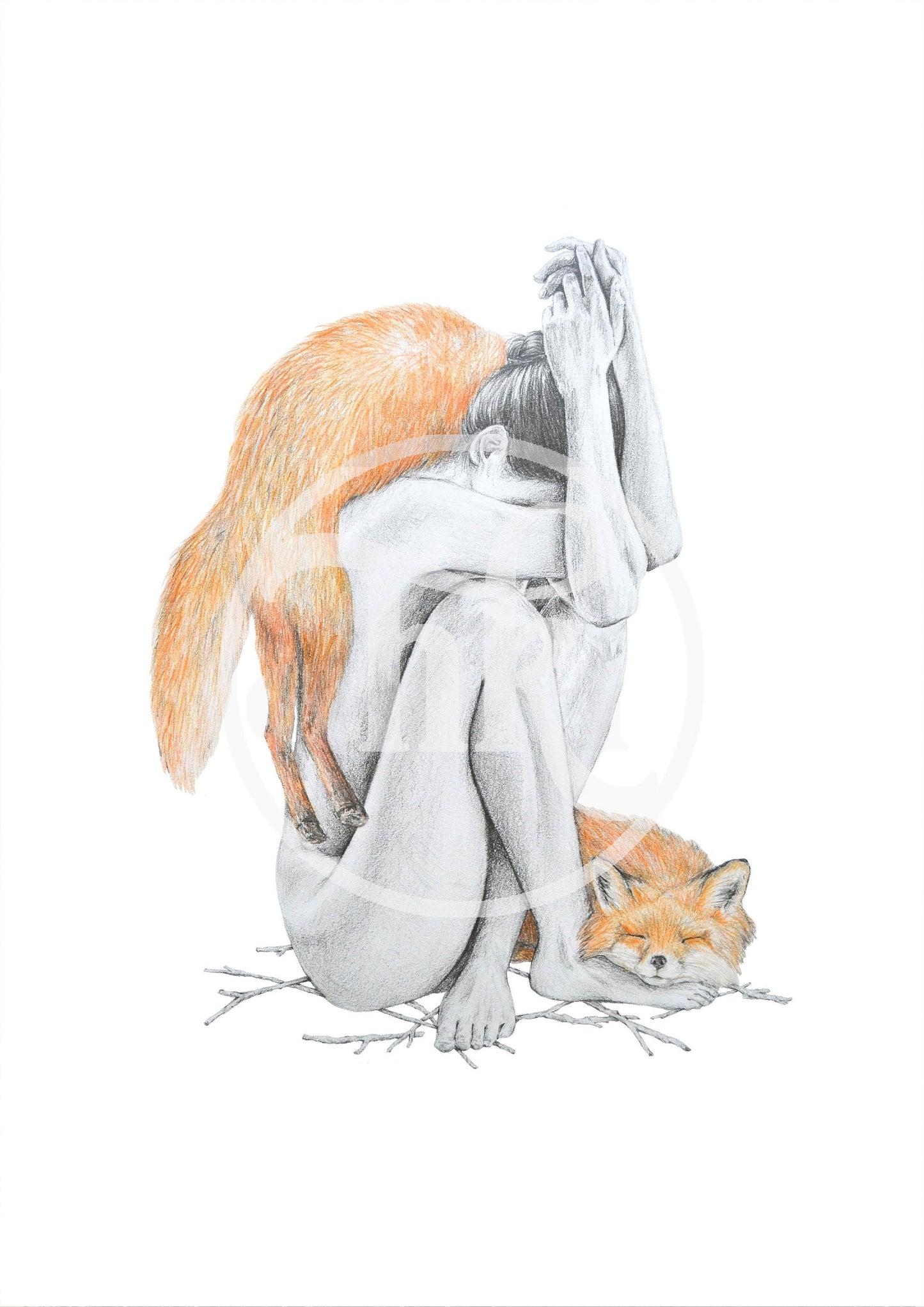 Girl and Fox - Fine Art Print