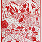 Little Village Lino Print - Red