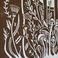 Growing Garden Brown Lino Block Print